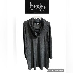 by & by Gray Long Sleeve Dress with Elegant Silhouette